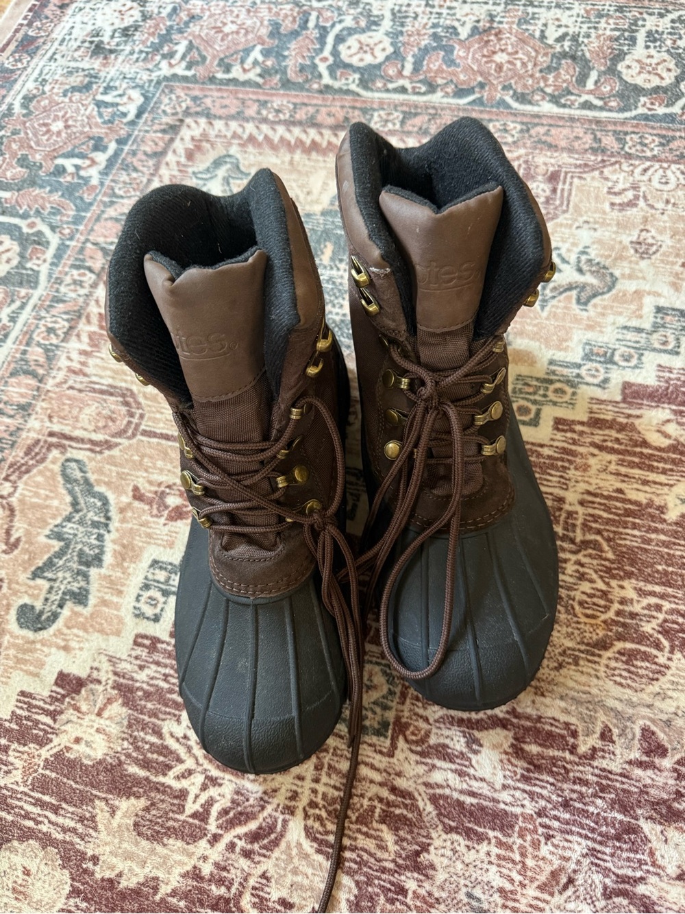 totes Brown and Black Men's Duck Boots